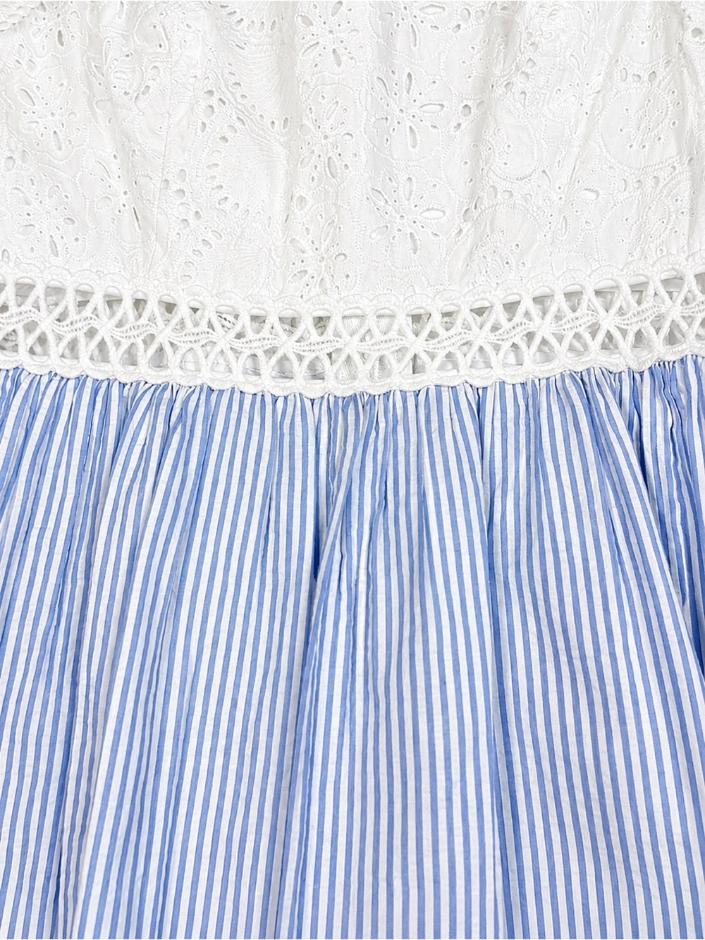Lilly Pulitzer Seersucker Stripe Eyelet Fit & Flare Dress Size 2 - Picture 2 of 16
